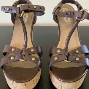 Steve Madden sandals brown with cork wedge